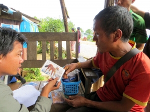 Interviewing villagers about dholes.