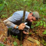 Gabriel installing our first camera in the Cerrado.