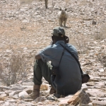 Rhino Rangers regularly monitor the rhinos that live on their lands.  They use binoculars and cameras to help them identify and track the rhinos. 