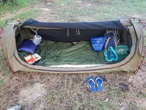 My swag tent at the beginning of the trip.  This was my home for 15 days.